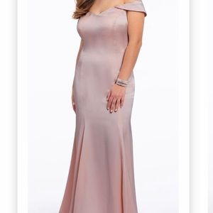 Crepe Off the Shoulder Mermaid Dress
